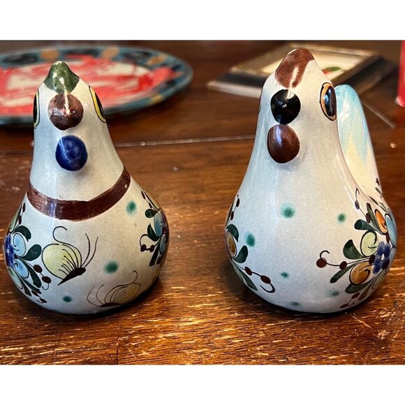 Other - Hand-Painted Mexican Ceramic Bird Figurines Set Of 2 Vintage Floral Folk Art Déc